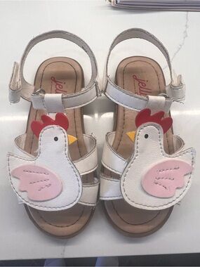 Jellypop White Chicken Sandals with Pink Wings